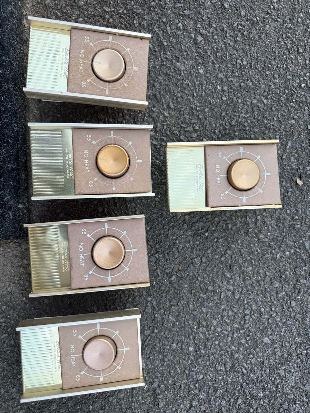 Vintage 1960s White-Rodgers Electric Heat Thermostats (5) – Mid-Century Modern